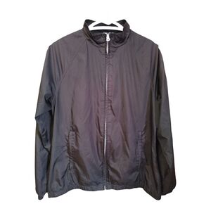 Lands' End Black and White Utility Jacket with High Collar